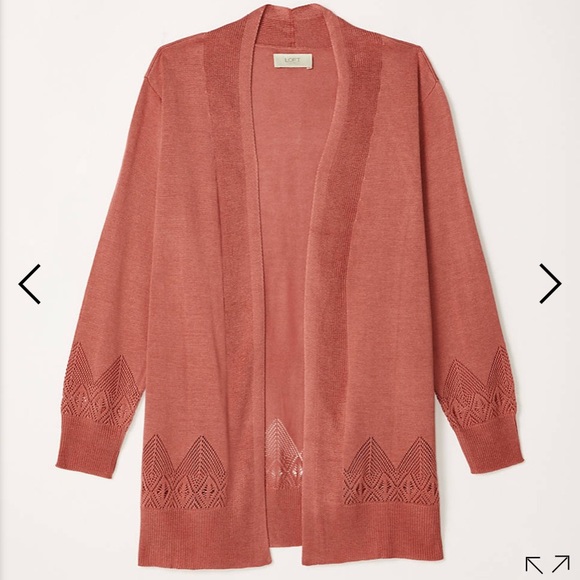 pointelle open cardigan